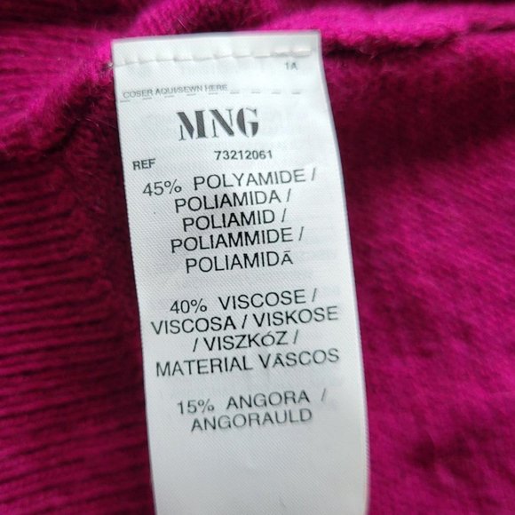 MNG fuchsia angora-blend cardigan (Size S) - Picture 6 of 10
